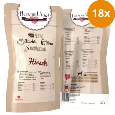Image de Herzenshund Hirsch mitQuinoa 130gx15