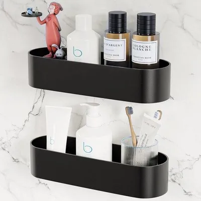 Immagine prodotto di Organizer da doccia, confezione da 2 pezzi, autoadesivo, per cucina e bagno, montaggio a parete, opaco