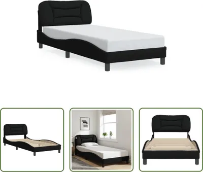 Obrázek produktu pro The Living Store Rám postele s čelem černý 90x200 cm látka