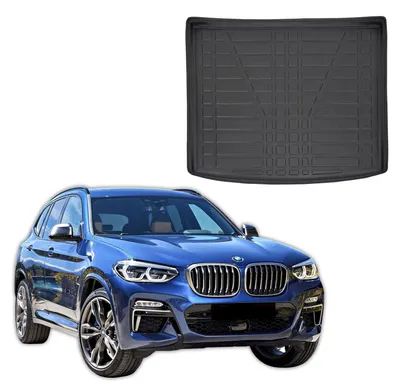 Produktbild von SCOUTT | Kofferraumwanne Laderaumwanne Kompatibel mit BMW X3 G01 ab 2018, mit Hoher Rand, Kofferraum-Schutzmatte, Geriffelt, Aufrollbar, Schwarz