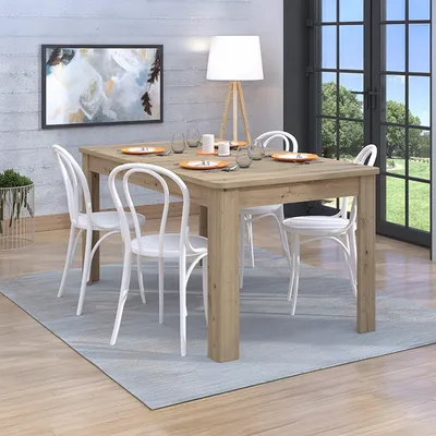 Immagine prodotto di Dmora Tavolo Allungabile Colosimi 160x91x77h cm Marrone Rovere Nodi, 8 Posti Allungabile