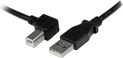 Image de StarTech.com Câble USB 2.0 A vers B 1m à angle gauche - mâle/femelle - Câble d'imprimante USB - Câble USB - USB type B (M) vers USB (M) - USB 2.0 - 1 m - mâle à angle gauche - noir