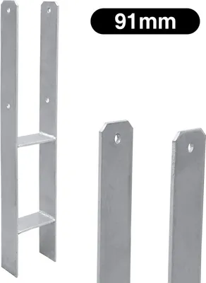 Produktbild von 2x 91MM Pfostenanker H-Pfostenträger H-Anker Materialstärke 4.75 mm