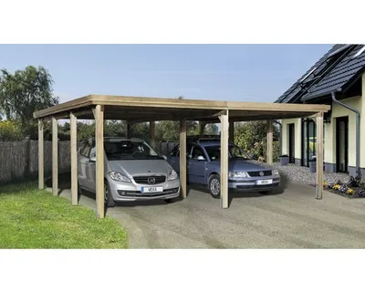 Produktbild von Doppelcarport weka Optima 603x612 cm kesseldruckimprägniert