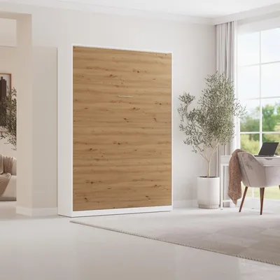 Produktbild von Schrankbett 160x200 VSchlafzimmer & Ferienwohnungen Weiss/Wildeiche