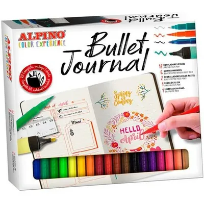 Immagine prodotto di Alpino Color Experience Kit Bullet Journal - Penne per lettere, calligrafia e schizzi - Pennarelli ALPINO Brushpoint