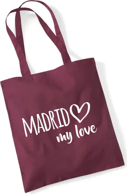 Produktbild von Huuraa Jutebeutel Madrid my love 10 Liter Burgundy Baumwolle Tasche Geschenkidee