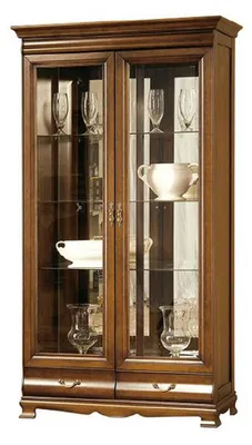 Produktbild von Klassische Vitrine Vitrinenschrank Vitrinen Schrank Schrankwand - Model N-W2