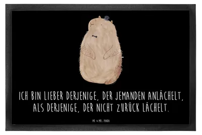 Produktbild von Mr. & Mrs. Panda Schmutzfangmatte Murmeltier 40 x 60 cm - Schwarz - Geschenk, Lustige Sprüche, fußmatte, Fussmatte, Knigge, Respekt, Fröhlichkeit, Bodenvorleger, Anstand