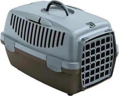Produktbild von Famanu Transportbox für Haustiere - Blau/Braun, 48 x 32 x 31 cm