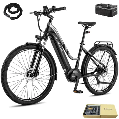 Produktbild von E-Bike 27,5 Zoll Rostfreie Aluminiumlegierung Mittelmotor ANANDA bis zu 100 - 120 km Wasserdicht IP54 City Pedelec 70 N.m Herren 9 Gang, Schwarz