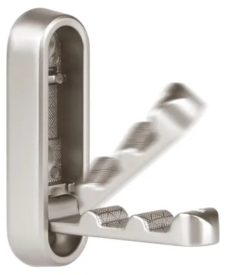 Faltbare Wandhaken aus Aluminium, 2 Stück, silber, selbstklebend
