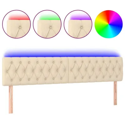 Immagine prodotto di vidaXL Testiera LED Crema 180x7x78/88 cm Tessuto
