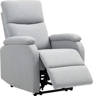 Produktbild von Relaxsessel, Fernsehsessel mit Liegefunktion, Gepolstert TV-Sessel mit Leinenoptik, Liegesessel mit Taschenfederkern, Ruhesessel bis 150 kg belastbar für Wohnzimmer, Grau Aosom