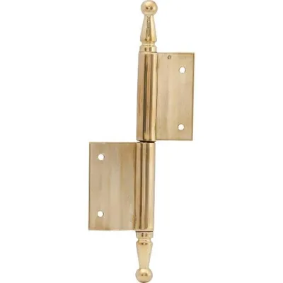 Produktbild von Türband mit Zierkopf - Aufschraubband elegant, mit Zierkopf, rechts, 90x140mm, Messing poliert