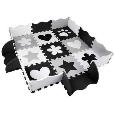 Produktbild von Schaumstoffpuzzle - Kontrastmatte für Babys SHAPES 120x120cmZA4782