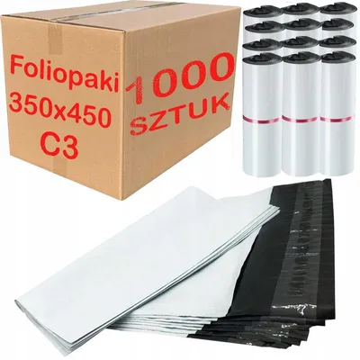 Zdjęcie produktu dla Foliopaki Kurierskie Białe C3 350x450mm - 1000 szt.