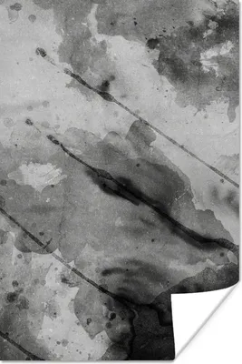 Produktbild von MuchoWow® Poster Aquarell - Schwarz - Grau - Abstrakt 120x180 cm - Kunstposter