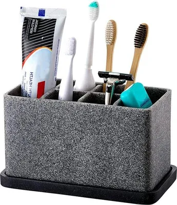 Produktbild von Famanu Zahnputzhalter Badezimmer Aufbewahrungsorganizer Caddy - 6 Fächer