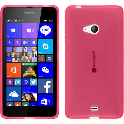 Produktbild von PhoneNatic Case kompatibel mit Microsoft Lumia 540 Dual - pink Silikon Hülle X-Style + 2 Schutzfolien