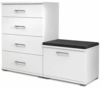 Produktbild von Schuhschrank Set mit Sitzbank Weiß, 85x110x35 cm, Garderobe