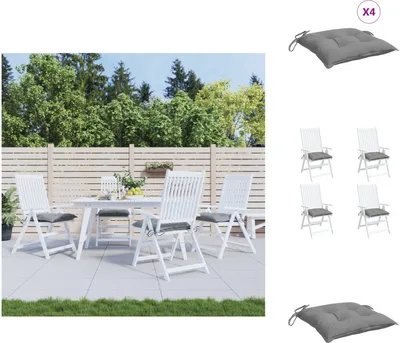 Produktbild von vidaXL Stuhlkissen 4 Stk. Grau 40x40x7 cm Oxford-Gewebe -  Sitzpolster