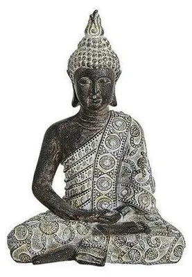 Produktbild von Buddha Figur betend sitzend, 24 cm in grau Silber