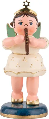 Produktbild von Engel mit Flöte (6,5cm) von Hubrig Volkskunst