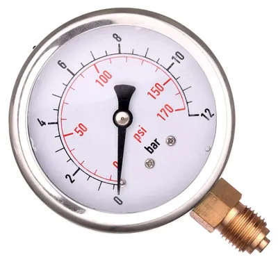 Zdjęcie produktu dla 63 mm 0-12 BAR 0-170 PSI Ciśnieniomierz hydrauliczny wypełniony gliceryną