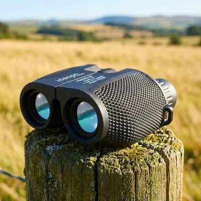 Produktbild von Kompaktes Mini Fernglas 10x25: Kompakt-Feldstecher für Jagd, Wandern & Outdoor. Mit Nachtsicht, BAK4 Prisma & Tasche - Ideal für Erwachsene & Kinder