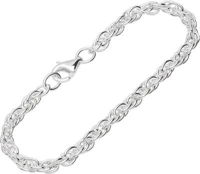 Produktbild von NKlaus 26cm Fußkette 925 Silber Doppelanker Kette 3,3mm breite Damen Fußgliederkette 14599