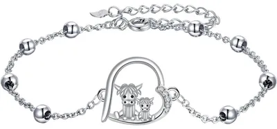 Produktbild von Armband Damen 925 Sterling Silber Tier Kuh 17+4 cm Zirkonia Geschenkbox