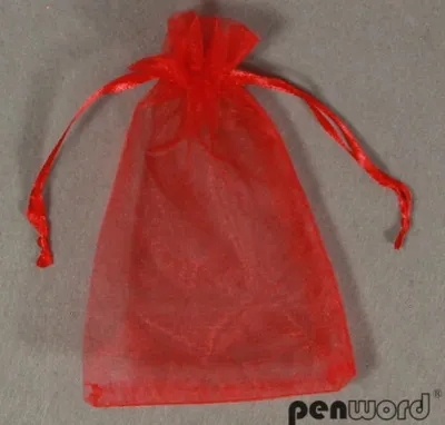 Produktbild von Czerwone woreczki organzowe 10 x 15 cm do pakowania prezentów