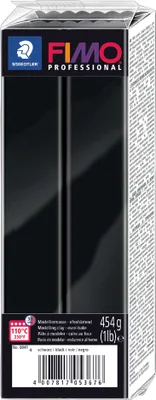 The image shows the packaging of FIMO PROFESSIONAL modeling clay in black.