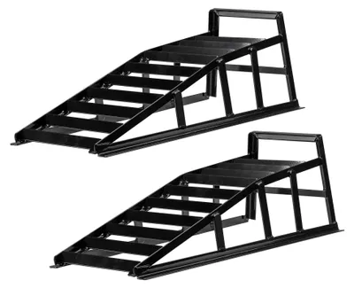 Produktbild von Wiltec 2x Auffahrrampe bis 2 t je Paar 905 x 295 x 278 mm, Auffahrbock für Fahrzeuge, Wartungsrampe aus Stahl