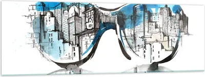 Produktbild von Bilder auf glas - Gläser Fenster Gebäude Wolkenkratzer - 160x50cm - Glasbilder - Wandbilder - Kunstdruck - Wanddekoration aus Glas - Glas Bilder - Wandbild auf Glas - GAB160x50-3040