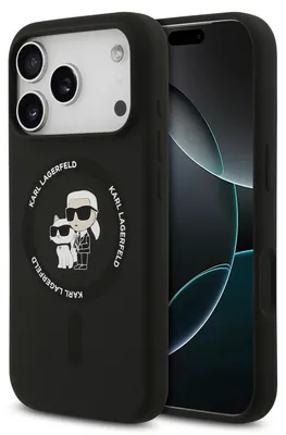 Obrázok produktu pre Silikónový kryt Karl a Choupette s MagSafe pre iPhone 18 Pro Max, čierny
