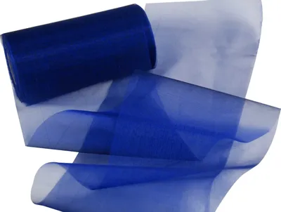 Produktbild von Organzaband 12 cm x 25 m dunkelblau - Organza Stoff