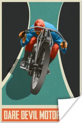 Produktbild von MuchoWow® Poster Mancave - Motorrad - Vintage - Zitate 20x30 cm - Papierdruck