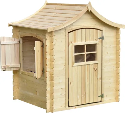 Immagine prodotto di Timbela casetta in legno per bambini - casetta per bambini all'aperto - L112xL146xH152 cm/1,1m2 casetta da giardino - casetta estiva per bambini M550-1