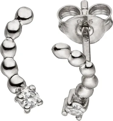 Produktbild von Paar Ohrstecker aus 925 Silber rhodiniert mit Zirkonia weiß Ohrschmuck für Damen