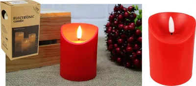 Immagine prodotto di Lampada a LED a batteria con fiamma, liscia, ROSSA, 12,5 x 7,5 cm | GAO-101B