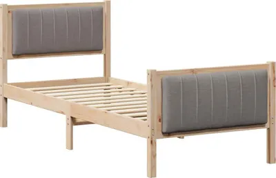 Produktbild von vidaXL Bettgestell Braun und Taupe 80 x 200 cm Massivholz Kiefer
