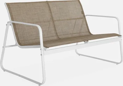 Produktbild von sweeek - Gartenset aus Metall und Textilene für 4 Personen - Weiß