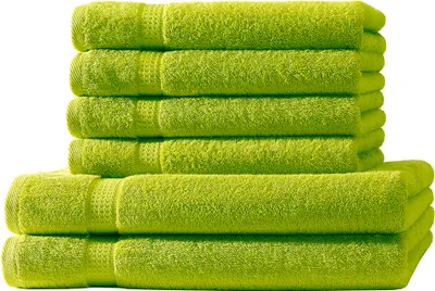 Produktbild von 6 tlg. Handtuch Set - Apfel Grün - 500g/m²  - 2 Duschtuch 4 Handtuch - 100% Baumwolle