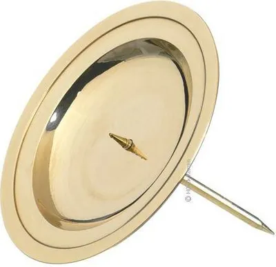 Produktbild von 4 Kerzenstecker Gold poliert mit Rand 8 cm mit abschraubbarem Dorn (Kerzendurchmesser bis 7 cm)