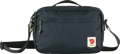 A dark blue Fjällräven crossbody bag is shown against a white background.