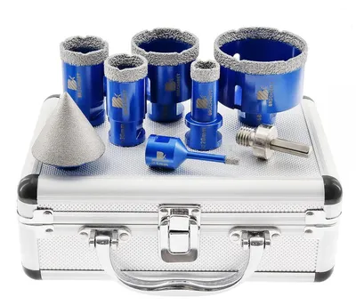 Produktbild von Diamantbohrer Set 6-68mm mit 50mm Fasenbohrer für Winkelschleifer