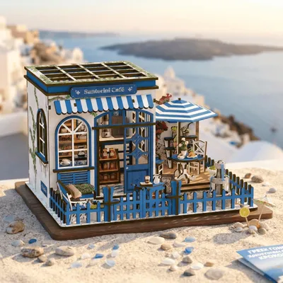Produktbild von Santorini Café Diorama aus Holz