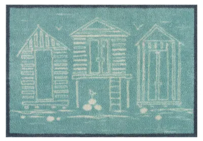 Produktbild von Floornovo Schmutzfangmatte Natur Schmutzfang - 85 cm x 60 cm - Strandhüttenblau - waschbare Fußmatte Innen und übderdachte Außenbereiche